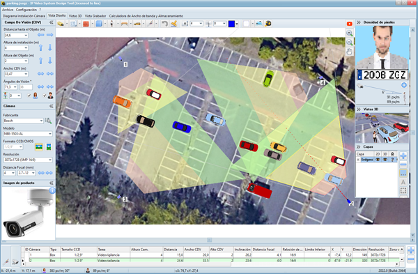 Plano del sitio vigilancia systema de video IP disenado