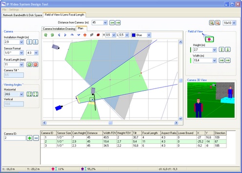 CCTV Lens Angle Software