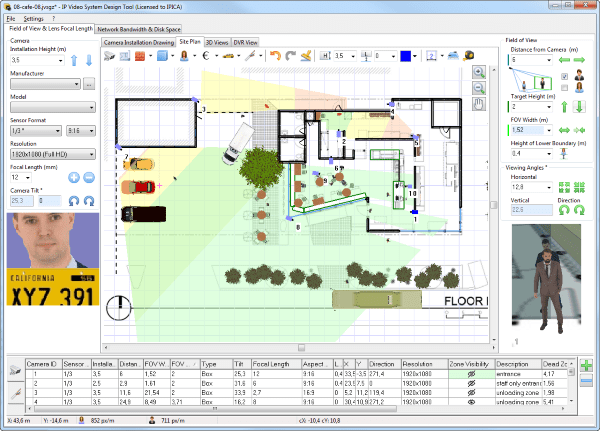CCTV layout in JVSG CAD program