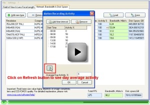 calculating average motion activity for storage space calculation video tutorial