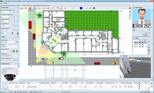 Camera Zone Coverage Calculation