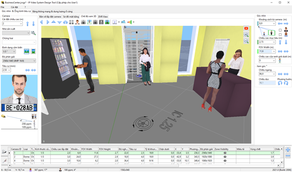 CCTV Lập mô hình sơ đồ tầng và tính toán vùng phủ sóng của camera