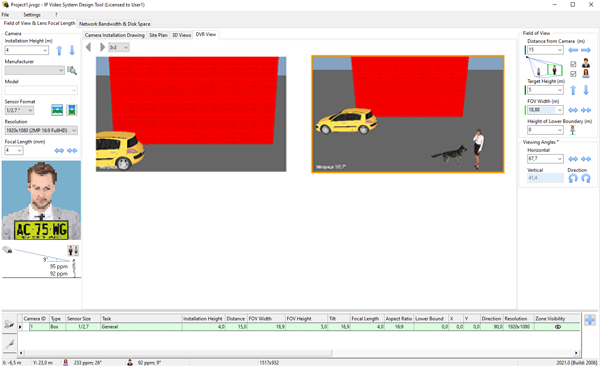 Differences in camera viewing angles