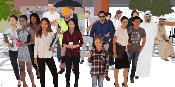 High quality scanned 3D models of people for Security system design