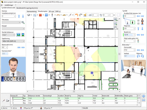 CCTV Floor plan modeling and camera Zone Coverage<br /> Calculation