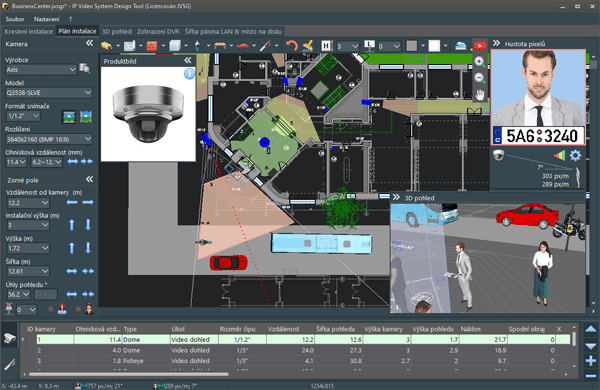 Unikátní software pro návrh kamerového systému