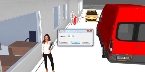Motion blur in CCTV simulation