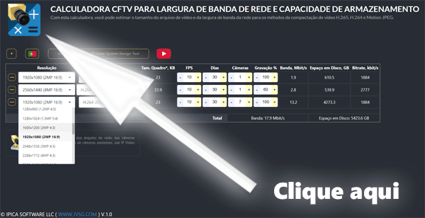 calculadora CFTV