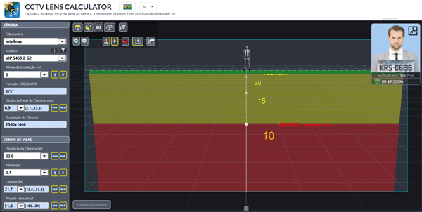 Calculadora de lentes CFTV